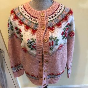 Sundance catalog rose cardigan